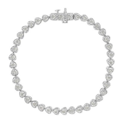 Exquisite Cttw Miracle Set Diamond Heart-link 7 Tennis Bracelet