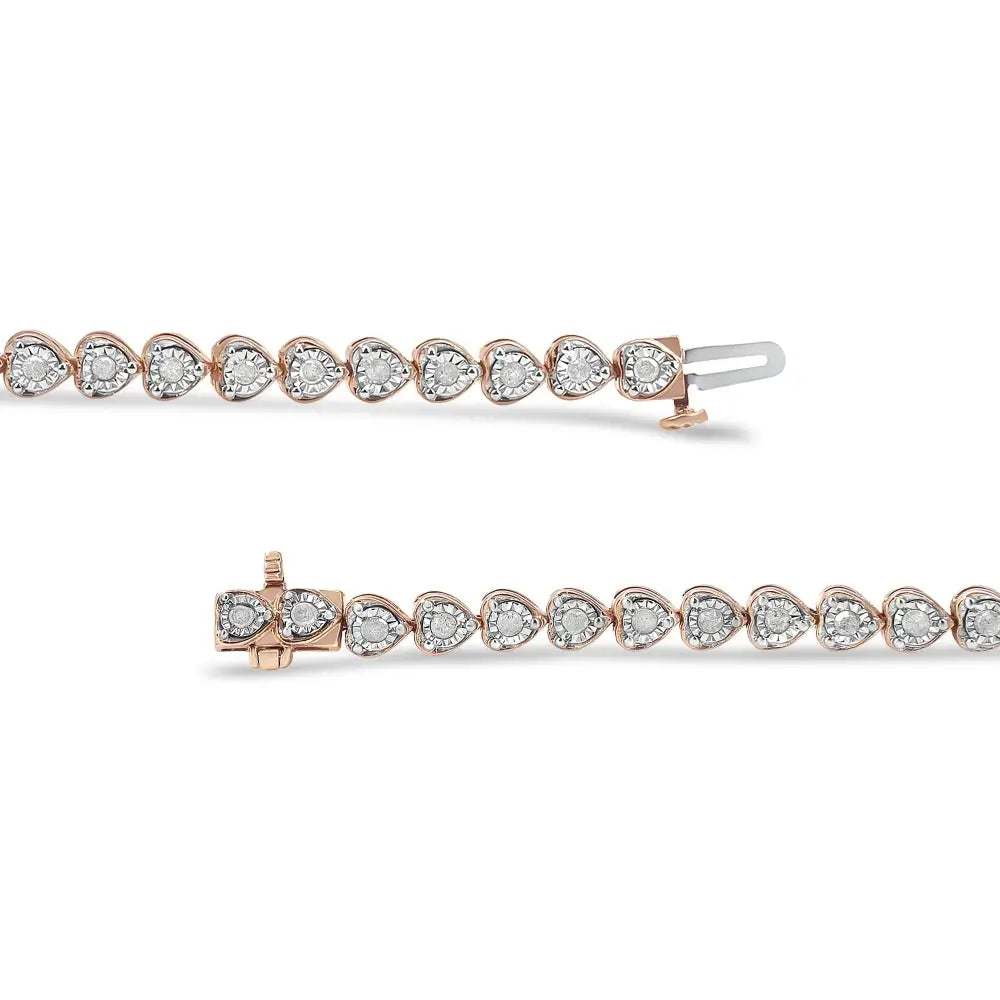 Exquisite Cttw Miracle Set Diamond Heart-link 7 Tennis Bracelet