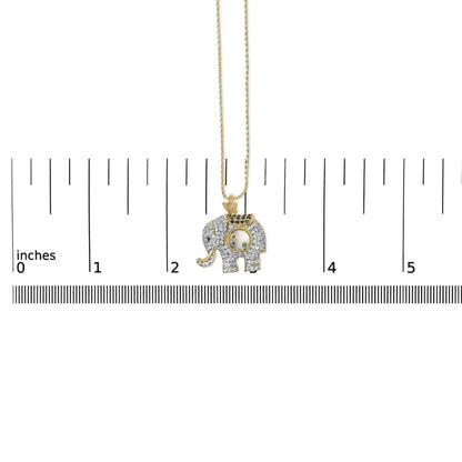 Exquisite Diamond Elephant Shaker Pendant Necklace in 18k Gold