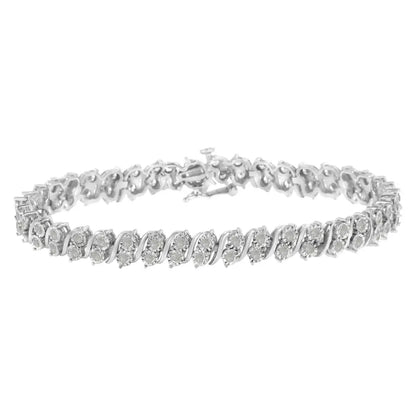 .925 Sterling Silver 2.0 Cttw Diamond S-link Tennis Bracelet I-j Color I3