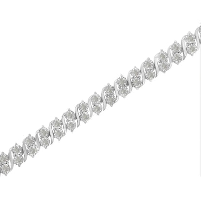 .925 Sterling Silver 2.0 Cttw Diamond S-link Tennis Bracelet I-j Color I3