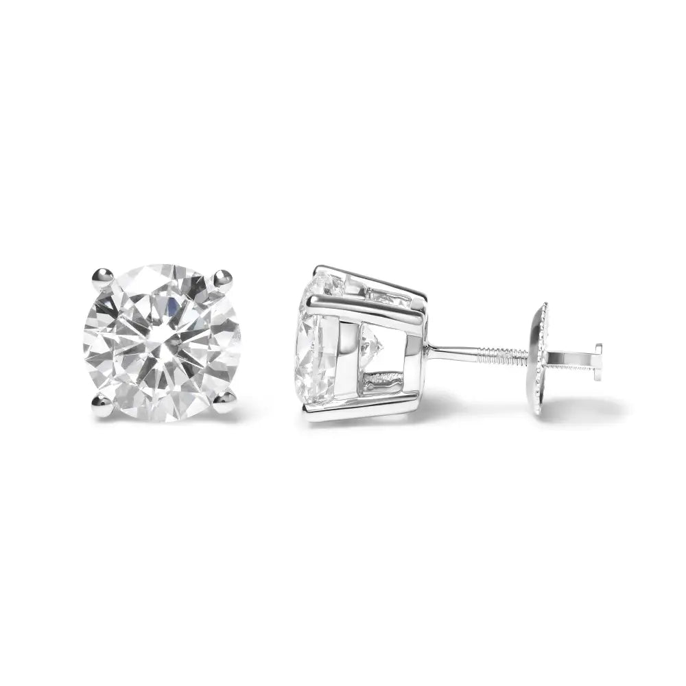 Gia Certified 14k White Gold 6.0 Cttw Diamond Solitaire Stud Earrings (f Vs2)