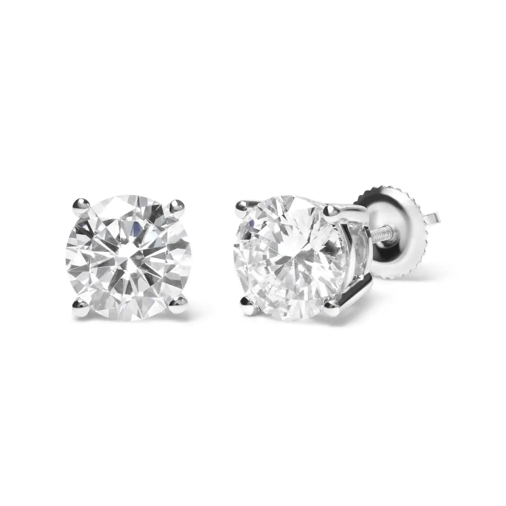 Gia Certified 14k White Gold 6.0 Cttw Diamond Solitaire Stud Earrings (f Vs2)