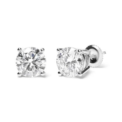 Gia Certified 14k White Gold 6.0 Cttw Diamond Solitaire Stud Earrings (f Vs2)