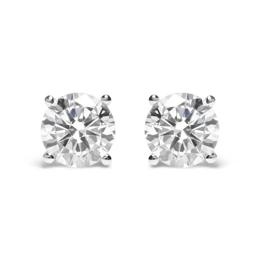 Gia Certified 14k White Gold 6.0 Cttw Diamond Solitaire Stud Earrings (f Vs2)