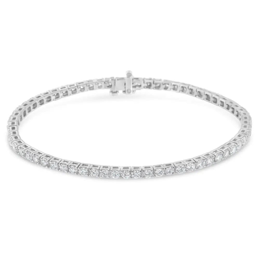 Exquisite Igi Certified Diamond Tennis Bracelet in 14k White Gold