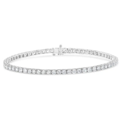 Exquisite Igi Certified Diamond Tennis Bracelet in 14k White Gold