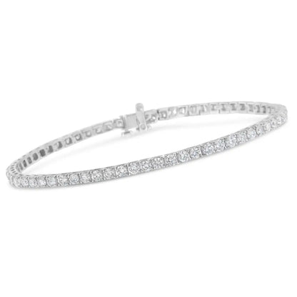 Exquisite Igi Certified Diamond Tennis Bracelet in 14k White Gold