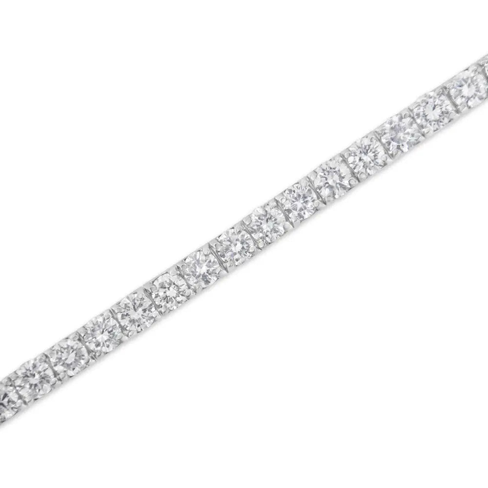 Exquisite Igi Certified Diamond Tennis Bracelet in 14k White Gold