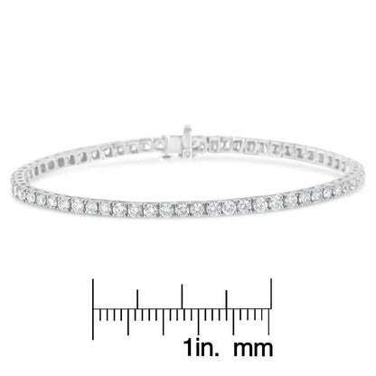 Exquisite Igi Certified Diamond Tennis Bracelet in 14k White Gold