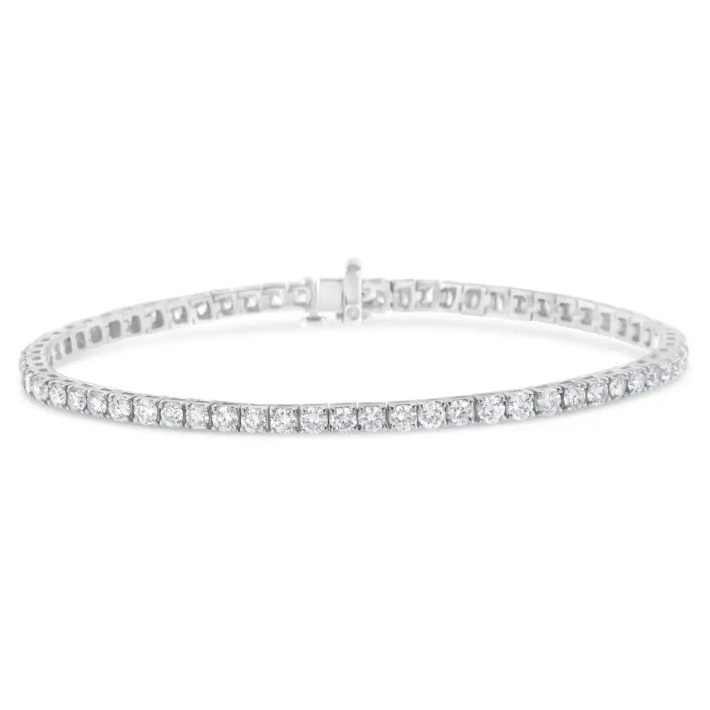 Exquisite Igi Certified Diamond Tennis Bracelet in 14k White Gold