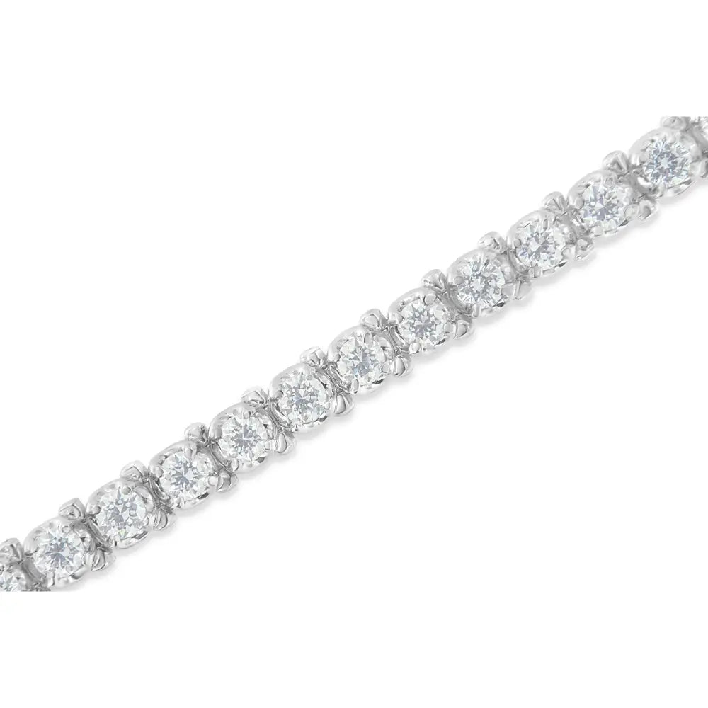 Exquisite Igi Certified Round-brilliant Diamond 14k Tennis Bracelet