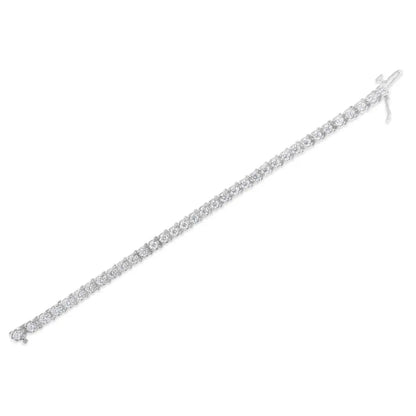 Exquisite Igi Certified Round-brilliant Diamond 14k Tennis Bracelet