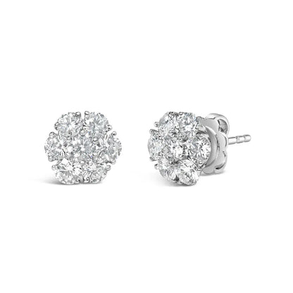 Exquisite Lab Grown Diamond Floral Cluster Composite Stud Earrings