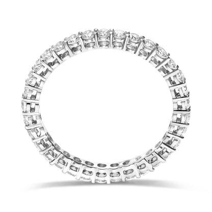 Exquisite Lab-grown Diamond Shared Prong Eternity Band in 14k White Gold