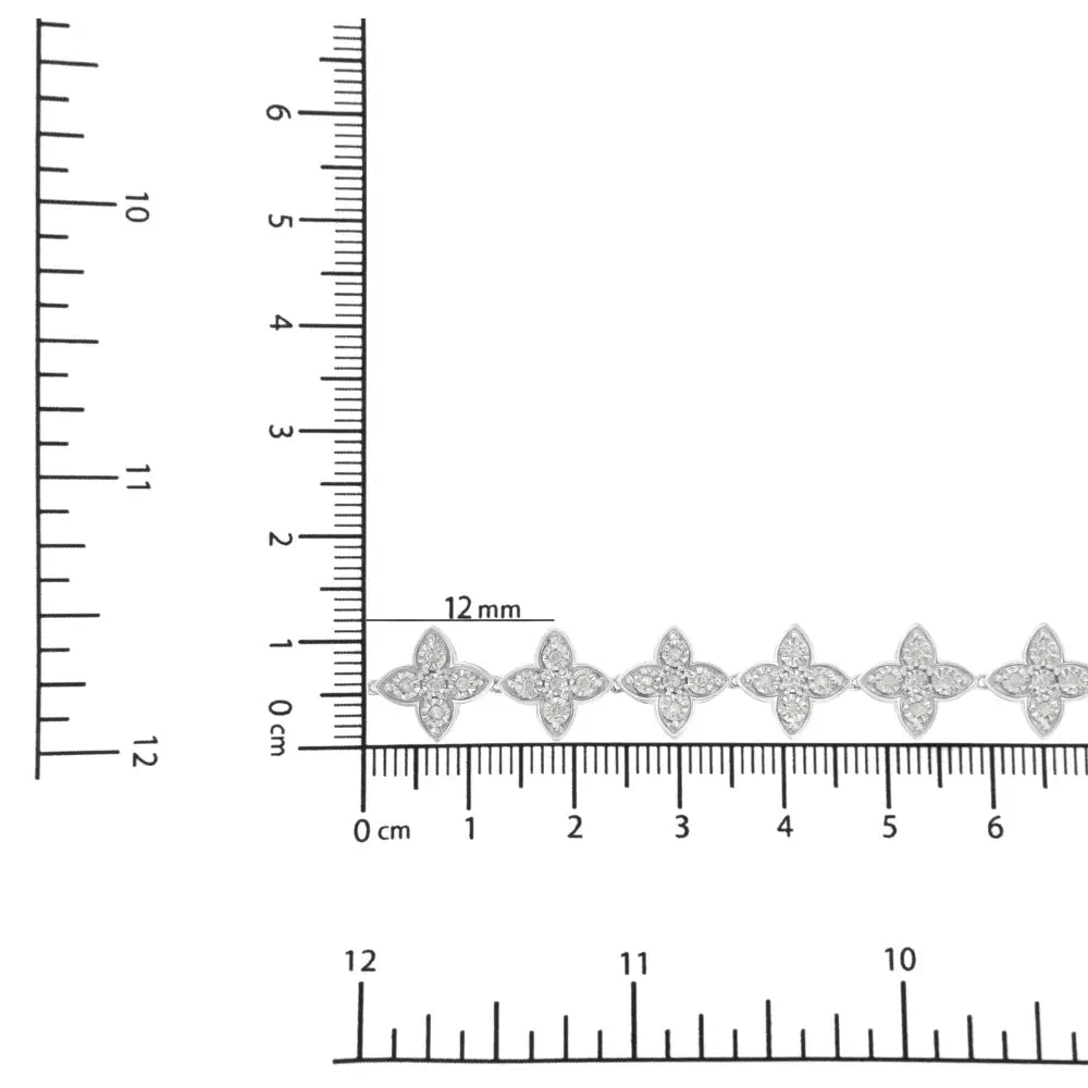Exquisite Leaf Clover Link Bracelet with Cttw Miracle-set Diamonds