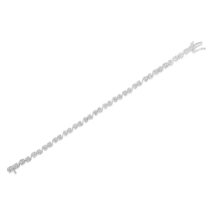 Exquisite Miracle Plate Tennis Bracelet in Sterling Silver and Diamonds