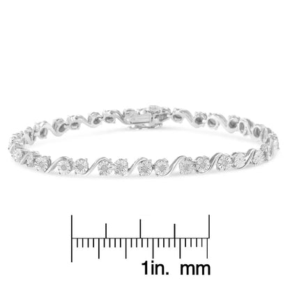 Exquisite Miracle Plate Tennis Bracelet in Sterling Silver and Diamonds