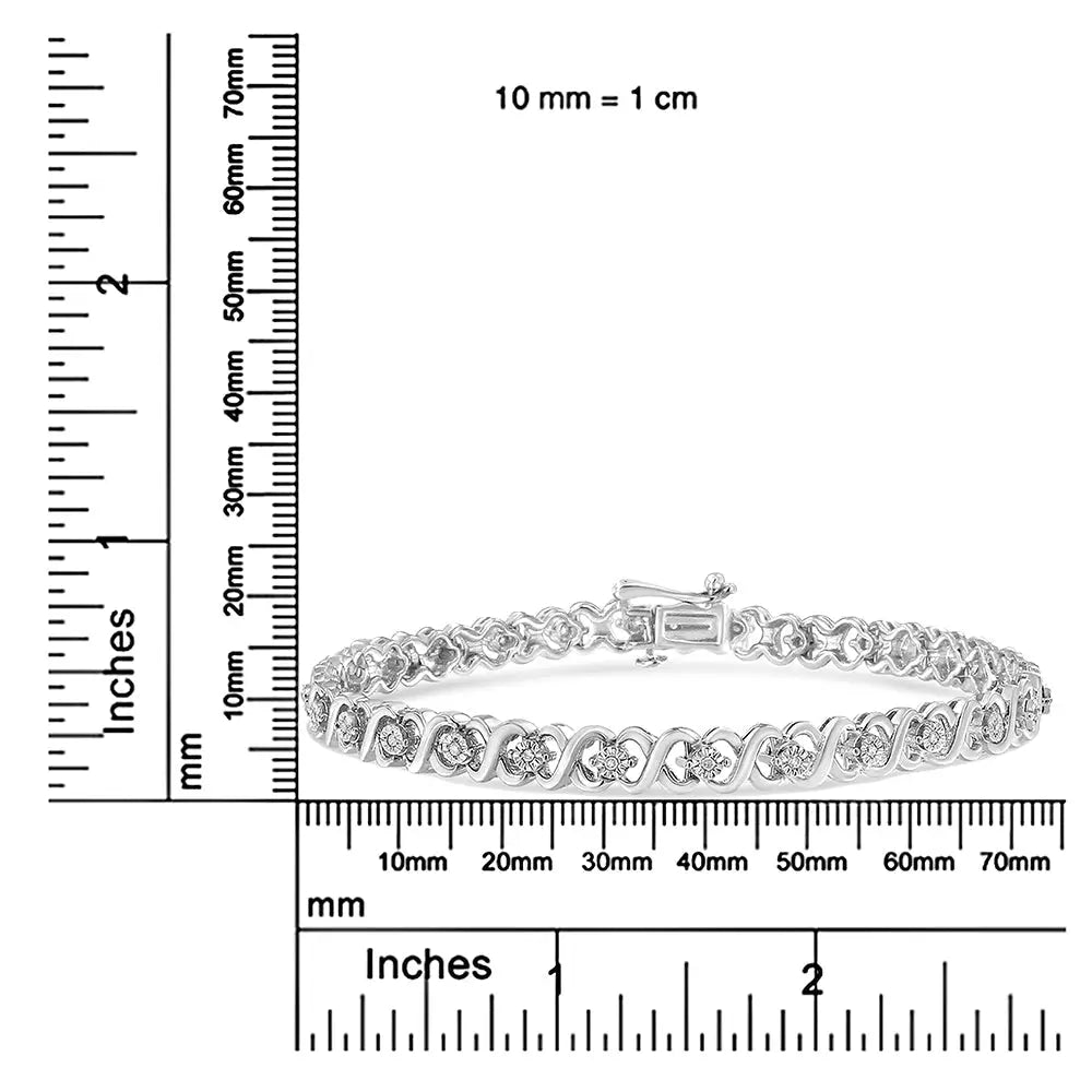 Exquisite Miracle Set Diamond Infinity Link Tennis Bracelet in Sterling Silver