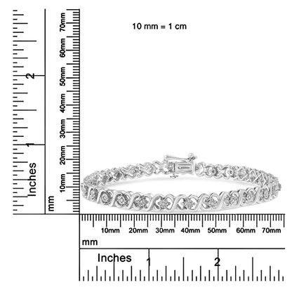 Exquisite Miracle Set Diamond Infinity Link Tennis Bracelet in Sterling Silver