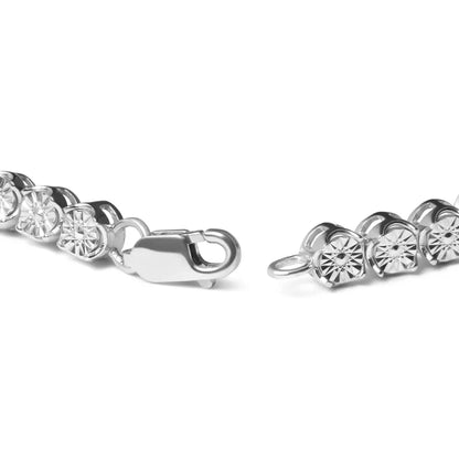 Exquisite Miracle-set Diamond Starburst Round Link Tennis Bracelet