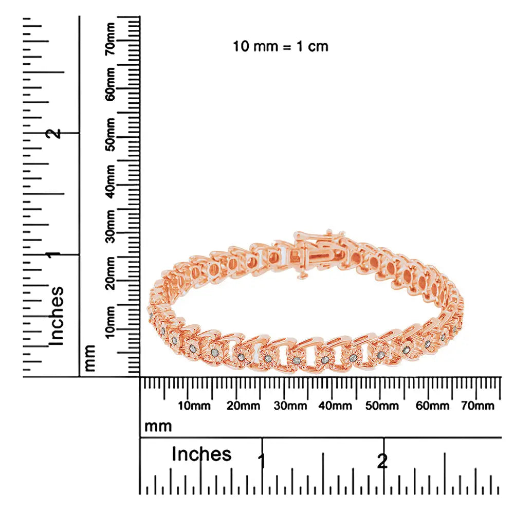 Exquisite Miracle-set Double Swoosh Wave Tennis Bracelet with Diamonds