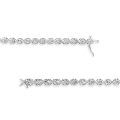 Exquisite Miracle-set Round-cut Diamond x Link Tennis Bracelet