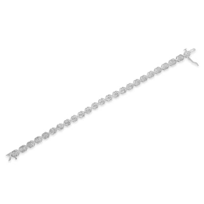 Exquisite Miracle-set Round-cut Diamond x Link Tennis Bracelet