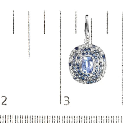 Exquisite Natural Blue Sapphire and Diamond Scattered Halo Drop Earrings