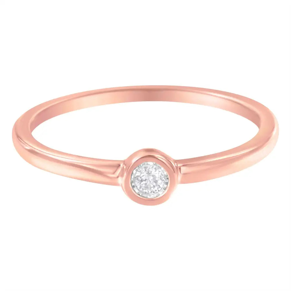 Exquisite Rose Gold Plated Sterling Silver Miracle Set Diamond Ring