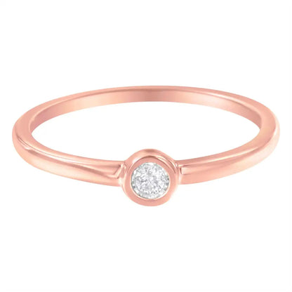 Exquisite Rose Gold Plated Sterling Silver Miracle Set Diamond Ring