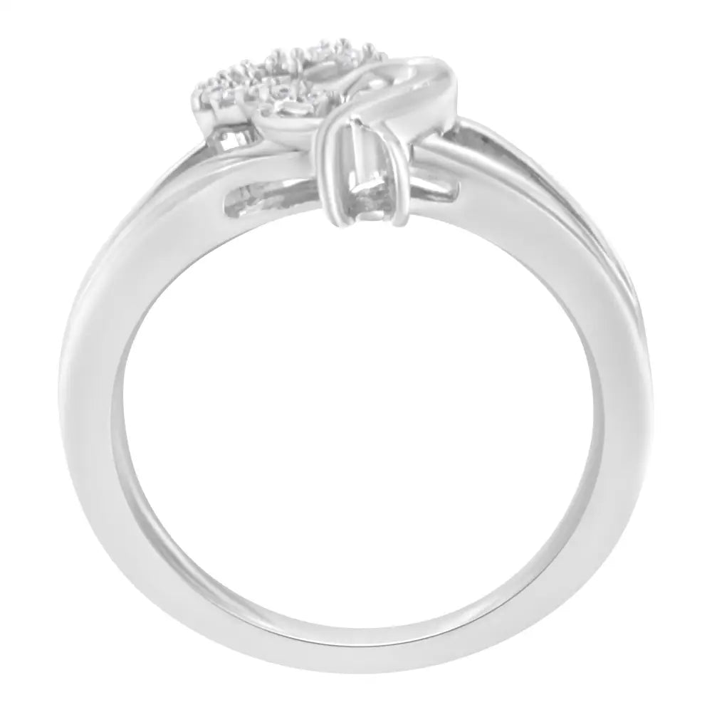 Exquisite Sterling Silver Diamond Heart Accent Ring in Fine Jewelry