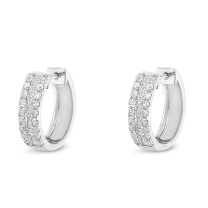 Exquisite Sterling-silver Diamond Hoop Earring with I-j Color Elegance