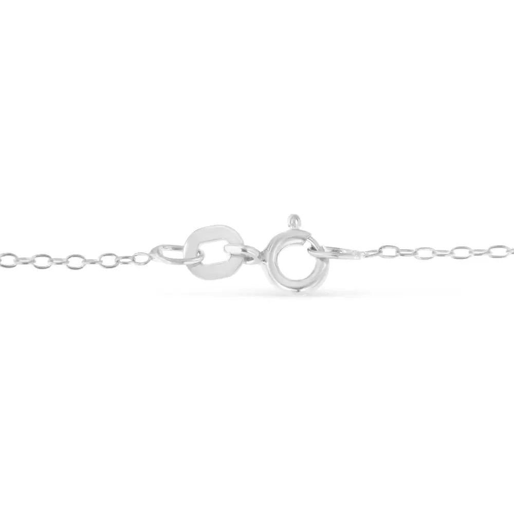 Exquisite Sterling Silver Diamond Station Necklace Crafted for Elegance