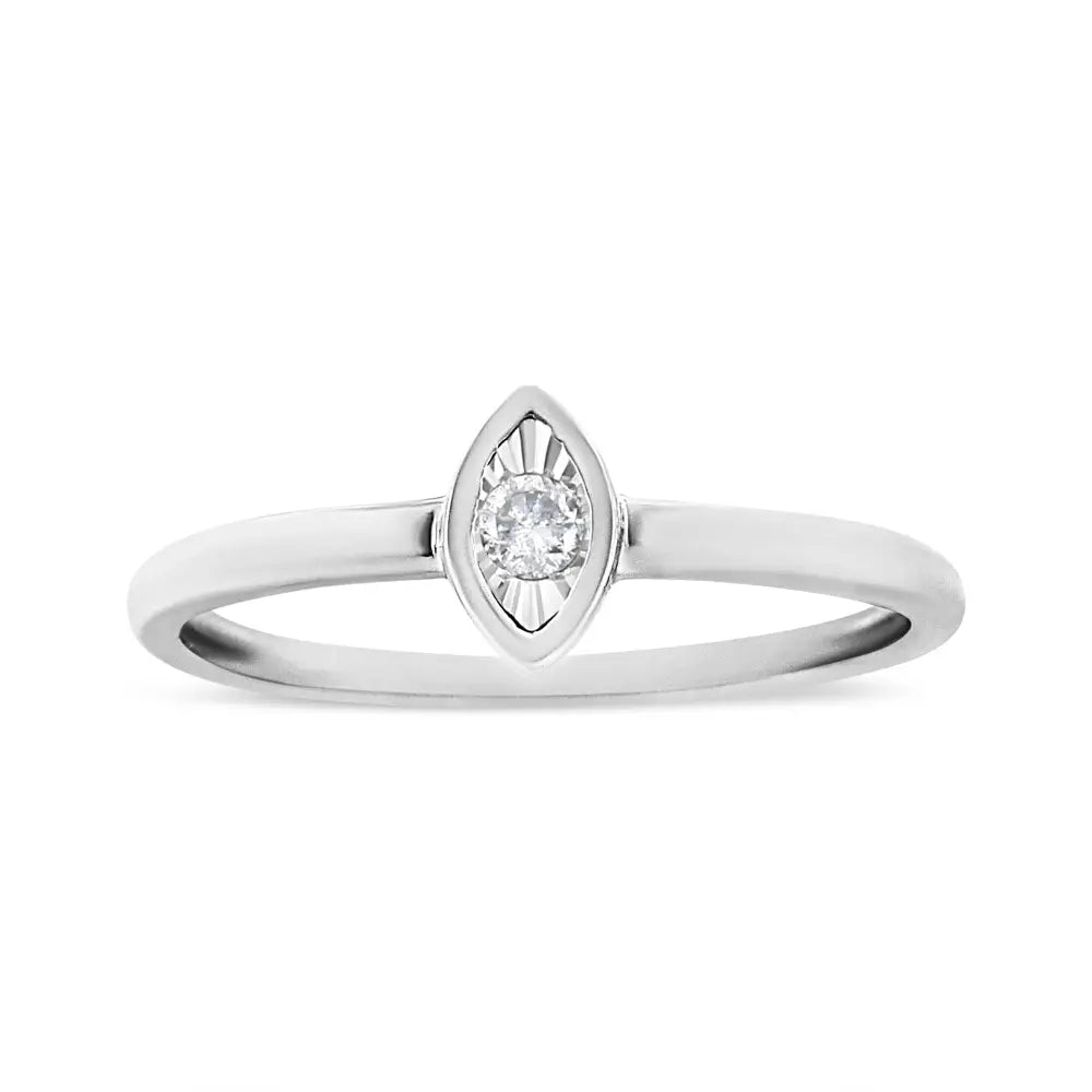 Exquisite Sterling Silver Promise Ring with Cttw Diamond Marquise Design