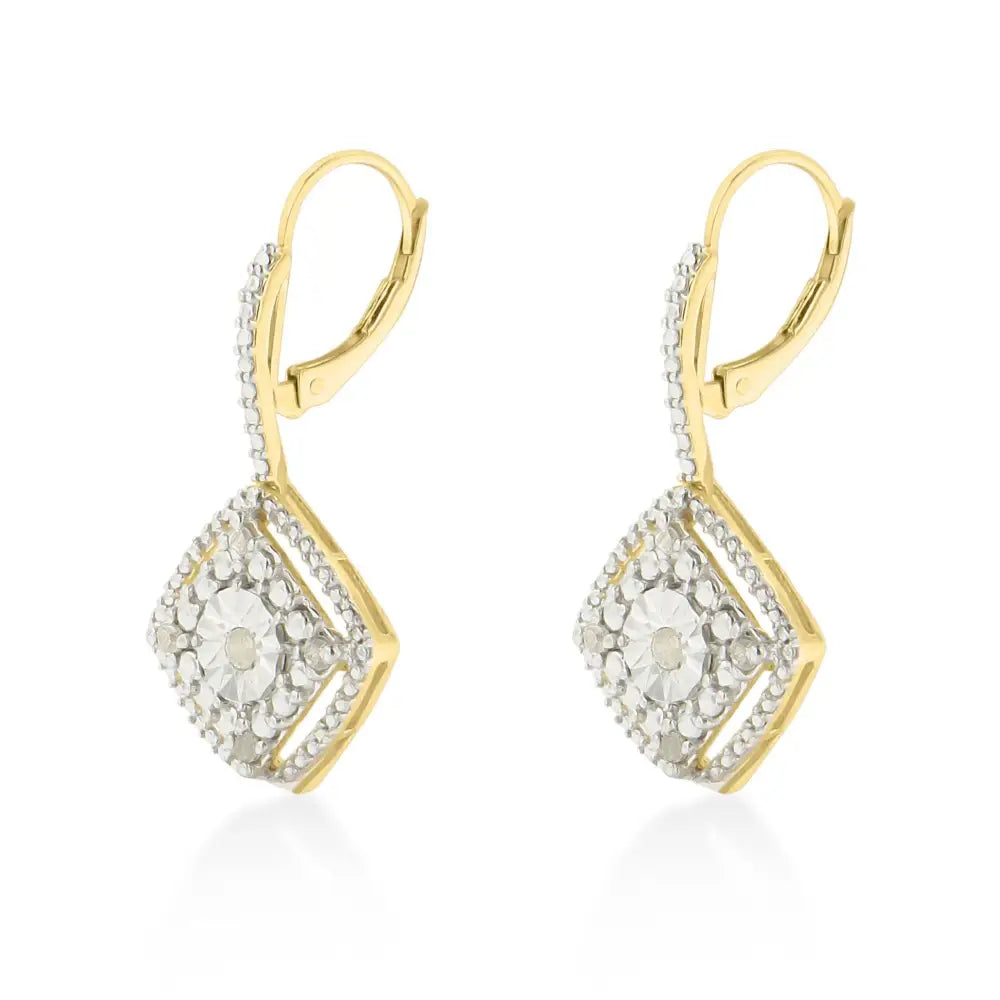 Exquisite Sterling Silver Rose Diamond Dangle Earrings for Elegance