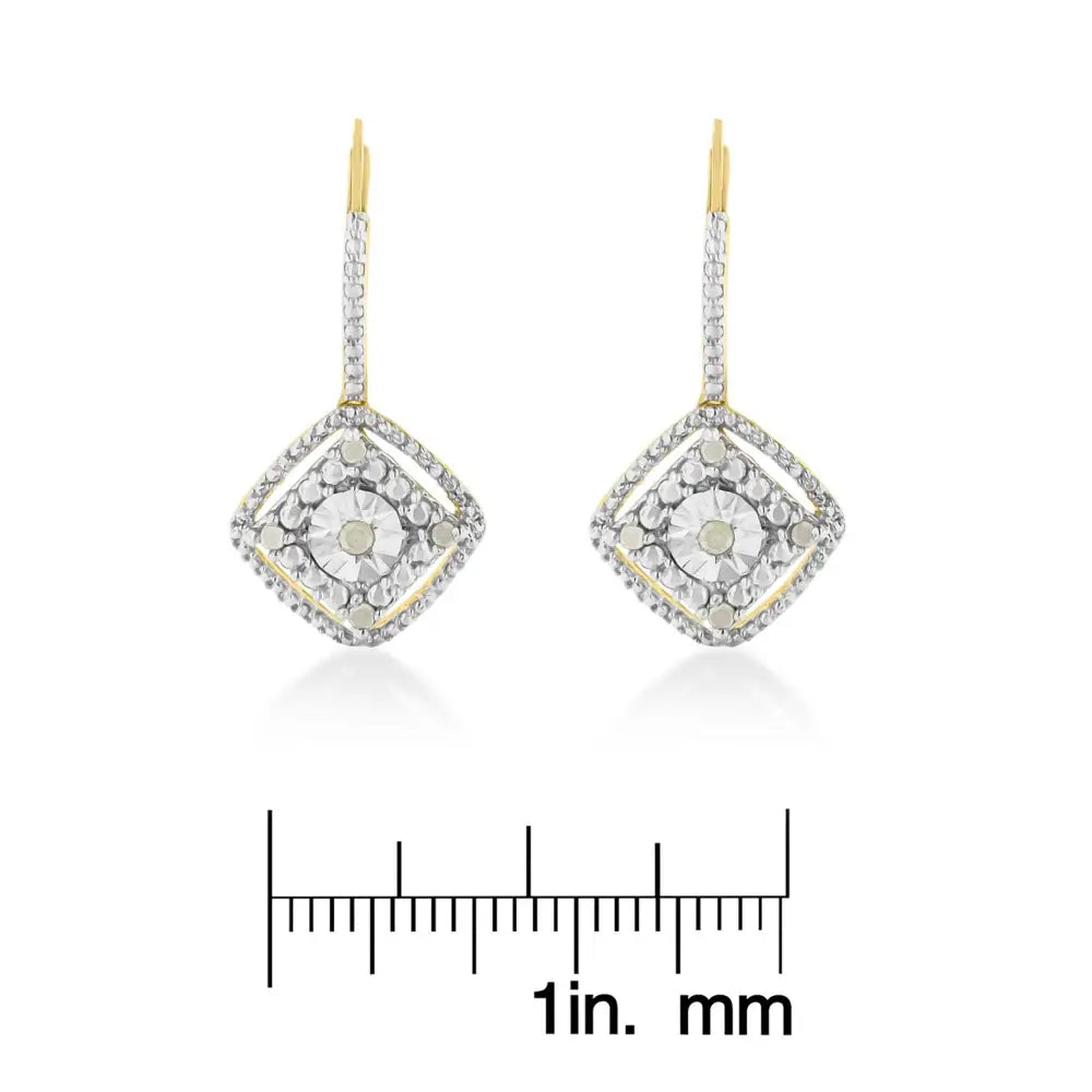 Exquisite Sterling Silver Rose Diamond Dangle Earrings for Elegance