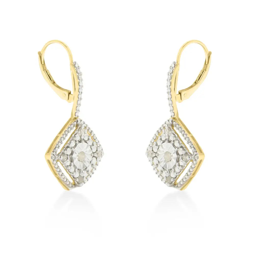 Exquisite Sterling Silver Rose Diamond Dangle Earrings for Elegance