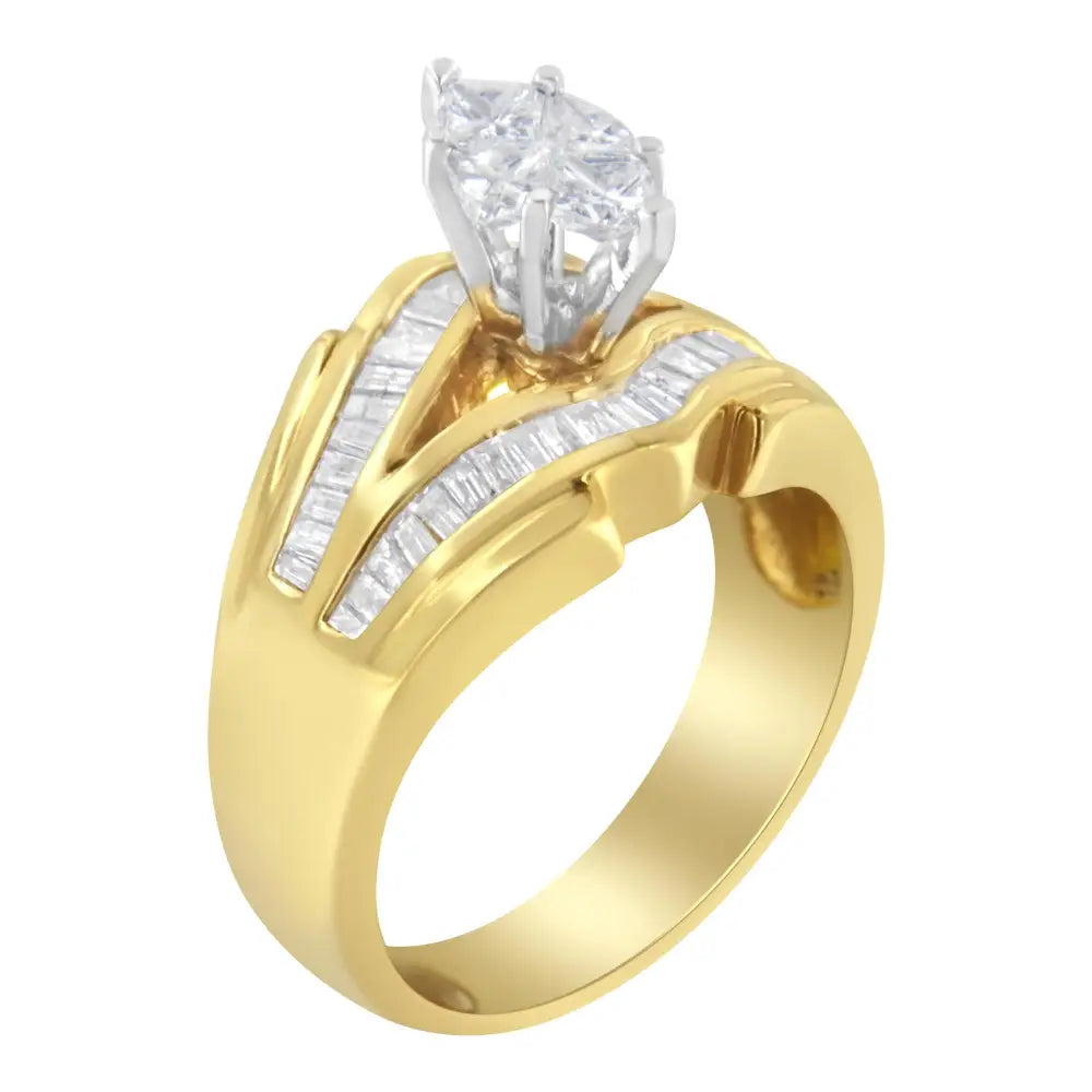 Exquisite Two-toned Gold Diamond Cocktail Ring for Timeless Elegance - 7