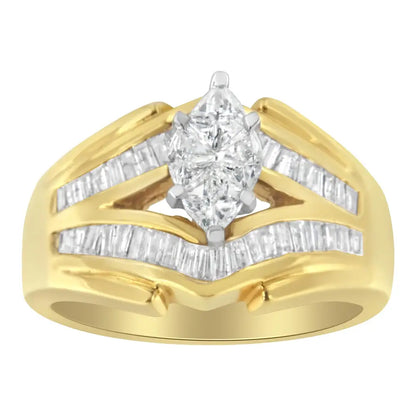 Exquisite Two-toned Gold Diamond Cocktail Ring for Timeless Elegance - 7