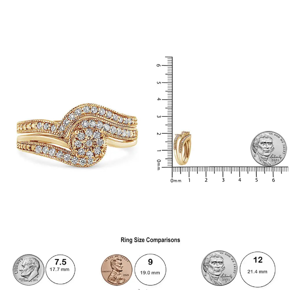 Exquisite Vintage-style Bridal Set Ring with 3ct Cttw Multi-diamond