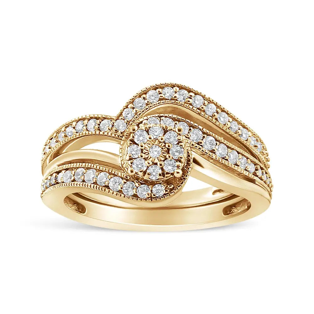 Exquisite Vintage-style Bridal Set Ring with 3ct Cttw Multi-diamond