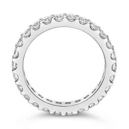 Exquisite White Gold Shared Prong Eternity Band with Diamond Brilliance