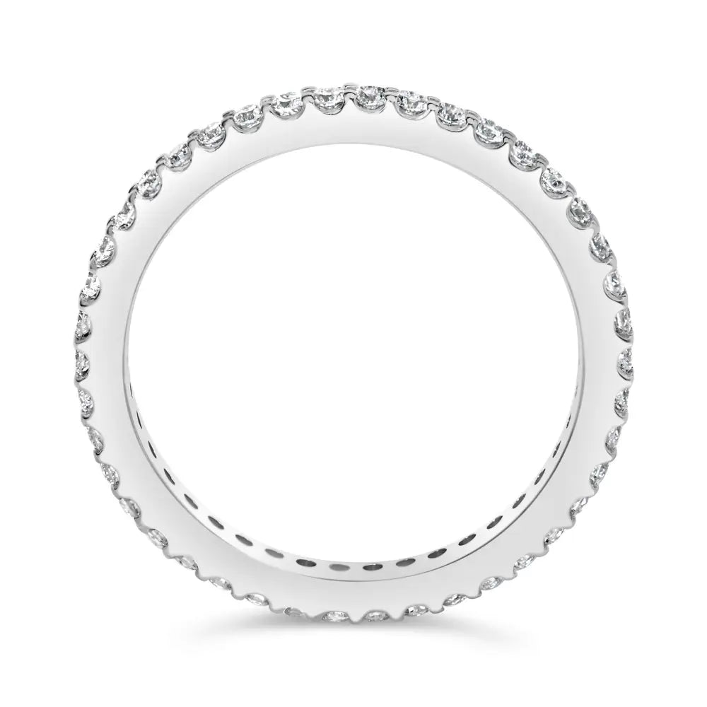 Exquisite White Gold Shared Prong Eternity Band with Diamond Brilliance