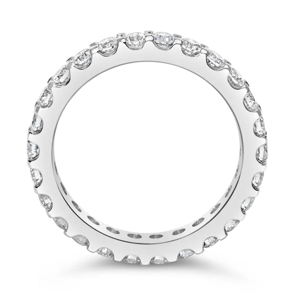 Exquisite White Gold Shared Prong Eternity Band with Diamond Brilliance