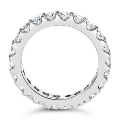 Exquisite White Gold Shared Prong Eternity Band with Diamond Brilliance