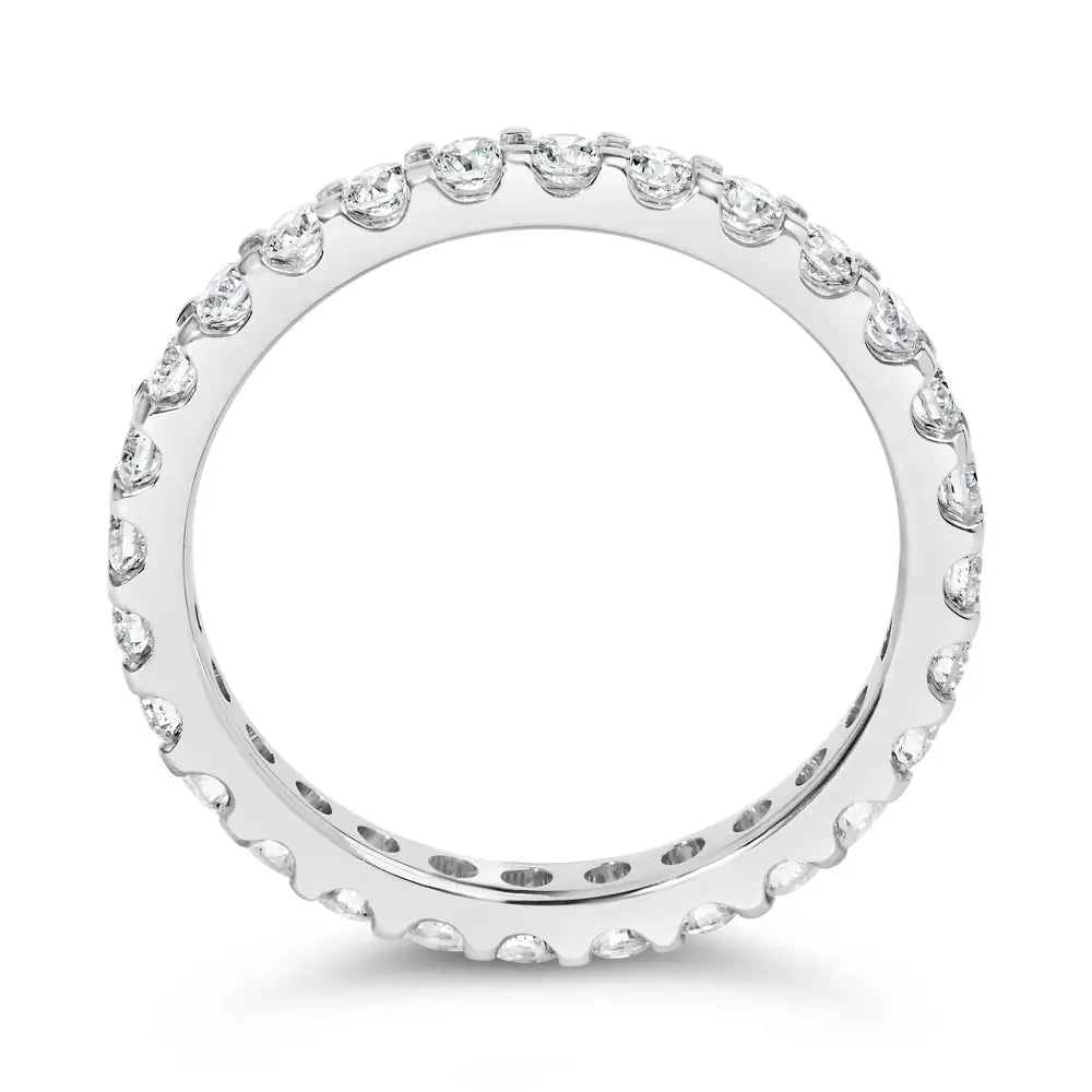 Exquisite White Gold Shared Prong Eternity Band with Diamond Brilliance