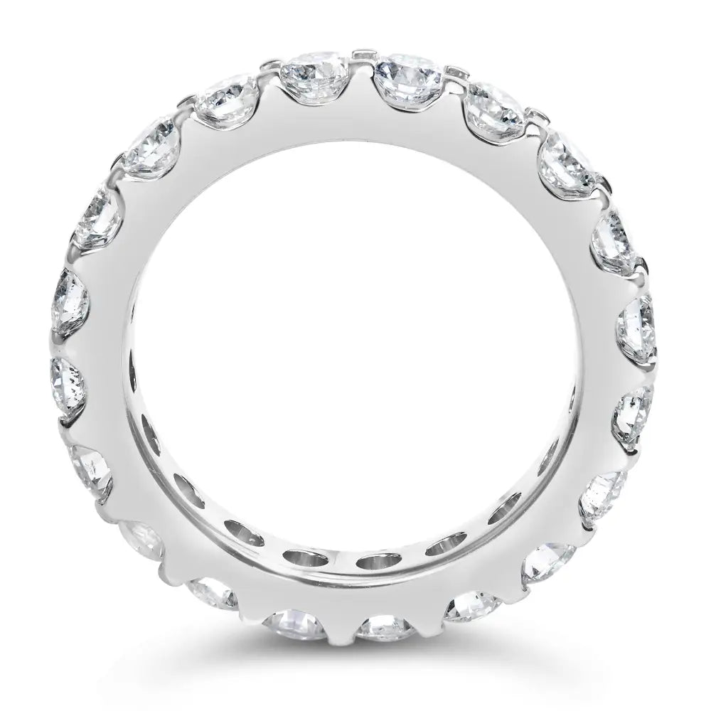 Exquisite White Gold Shared Prong Eternity Band with Diamond Brilliance