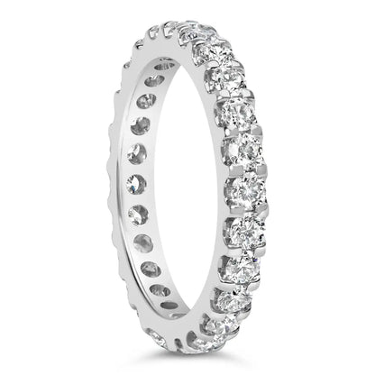 Exquisite White Gold Shared Prong Eternity Band with Diamond Brilliance