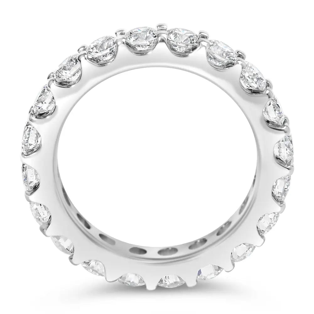 Exquisite White Gold Shared Prong Eternity Band with Diamond Brilliance